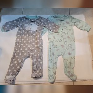 2 Double Zip Carter's Simple Joys Fleece Footie Pajamas 3-6M